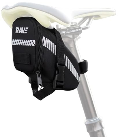 RAVE Fahrradtasche Satteltasche Strap L – 1,2 L – werkzeuglose Montage – reflektierend