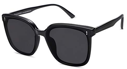SOJOS Sunglasses for Women Men Vintage Style Shades SJ2157,Black/Grey