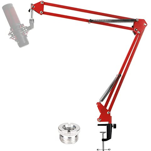YOUSHARES Quadcast Brazo de Micrófono con Cubierta de Esponja - Soporte de Suspensión de Micrófono y Funda de Esponja para Hyperx Quadcast(Rojo)