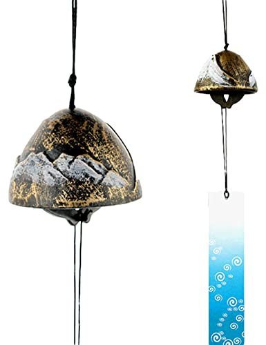 RAILONCH Japanischer Windspiel-Metall, Kupfer Wind Glockenspiel, Chinesische Fengshui Windspiele Deko für Garten Fenster Balkon (Bronze)