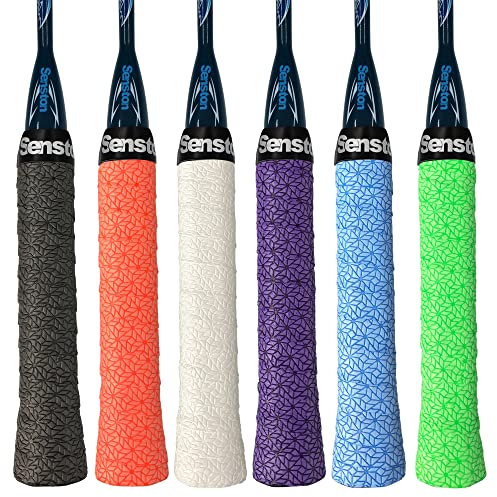 Senston Griffband 6 Stück, Griffbänder für Badminton?Badmintonschläger, Tennis, Tennisschläger und Squash Schläger, Anti-Rutsch Overgrip