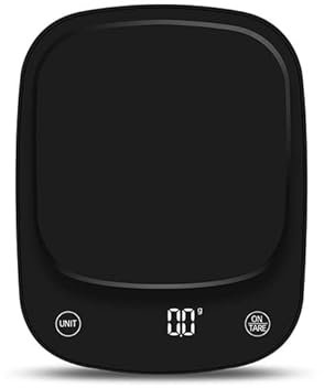 Balance de cuisine numérique avec plateau Noir mat 3 kg / 6,6 lb LED Balance de cuisine électronique Cuisson Ménage Petit gramme Poids Précision 0,1 g little surprise