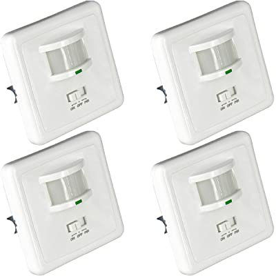 7H SEVENON Pack 4 Interruptores con Sensor Infrarrojo de Movimiento y Sensor Crepuscular Home