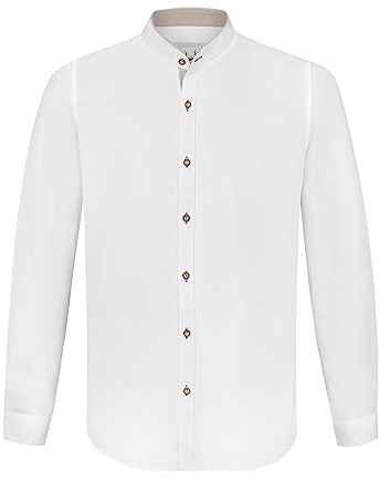 Stockerpoint Herren Salto Trachtenhemd, Weiss grau, L