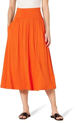 Amazon Essentials Longuette Pull-on in Jersey Donna, Arancione, M