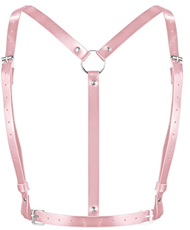 EUBEISAQI Leder-Geschirr für Damen, Punk-PU-Leder, Taillengurt, Gothic-Brustgeschirr, Verstellbarer Körperschmuck für Frauen, Damen und Mädchen