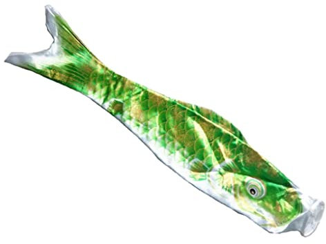 Japanische Windsack Karpfenflagge Garten Koi Nobori Segelfisch 70cm gold grün