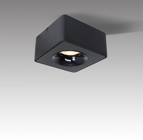 Marknice LED Dimmable Square Ceiling Spotlight Aluminum Black Wide 4.61 in Ultra-Thin 2.16 in Downlight Modern Ceiling Mounted Spot Light Fixture for Living Room Hallway Foyer CRI 98 12W 3000K 002