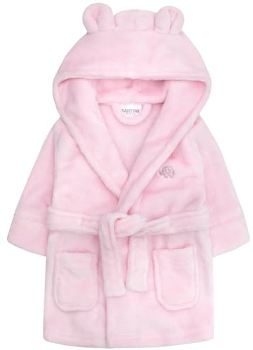 Peignoir unisexe à capuche pour bébé garçon et fille (6-24 mois) en flanelle polaire douce, rose, 2-3 ans