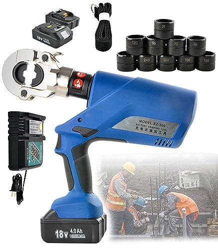 ExoticaBlend Outil de Sertissage Électrique de Sertisseur de Câble Hydraulique Actionné par Batterie Outil de Presse 60KN/120KN avec Batterie 4.0ah,300
