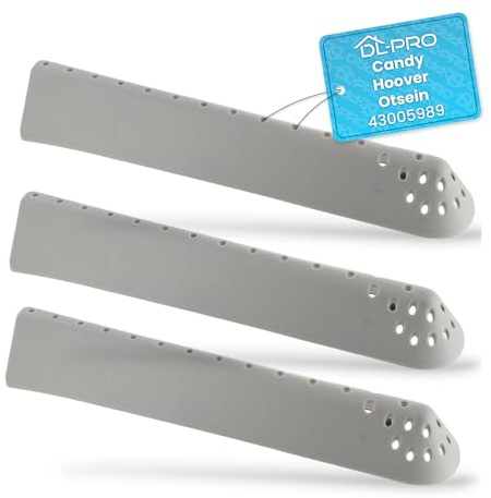 DL-pro Lot de 3 aubes de tambour 31x6,1x4,2cm pour Candy Hoover Otsein 43005989 Ensemble robuste d'aubes de tambour avec 31 trous Gris pour tambour de lave-linge