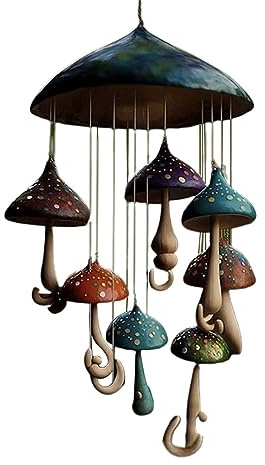 Osterdeko Draußen Windspiel aus Kunstharz, Campanula, handgefertigte Kunst, einzigartiges Windspiel aus Kunstharz, farbenfrohes Glockenspiel, skurrile und Bezaubernde Möwe Außen (B, One Size)