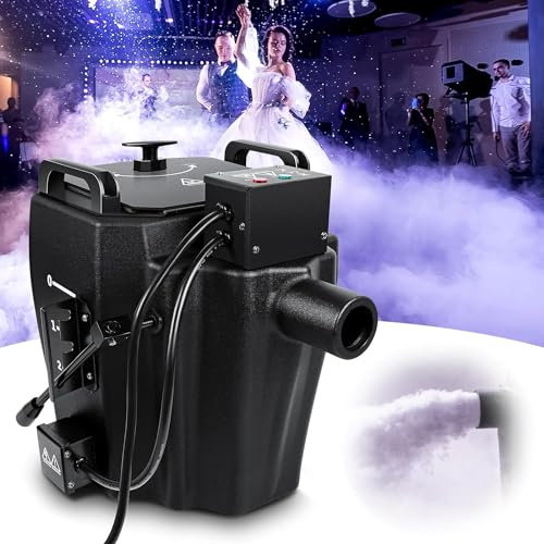 McbeAn Máquina De Niebla Baja con Hielo Seco, Máquina De Humo Bajo con Efecto De Escenario DJ De 3500 W, Temperatura Ajustable, Área De Cobertura De 1614 Pies², Salida De Control De Dos Engranajes