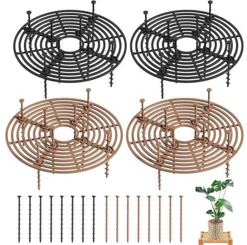 Cimvidi Blumentopfgitter,4 Stück Blumentopf Gitter Cuttable Grid Blumentopf Abdeckung 30CM Kunststoff Gitter Pflanze Blume Protector Katze Graben Stopper Baby Sicherheit Pflanze Gitter Topf Abdeckung