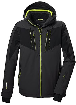 killtec Herren Skijacke/Funktionsjacke mit abzippbarer Kapuze, Schneefang und Unterarmventilation KSW 413 MN SKI JCKT, anthrazit, 3XL, 41983-000
