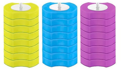 Ieron 24 Cabezales de Repuesto Desechables para escobilla de baño con aromaterapia/lejía, Kit de Varita de Inodoro de Pared de 3 Aromas (Azul, Amarillo, Morado)