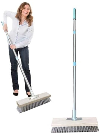 Spazzola abrasiva a pavimento, spazzola abrasiva a pavimento, spazzola abrasiva con coperchio, spazzola abrasiva in acciaio inox, spazzole dure, spazzola abrasiva con manico lungo, per bagno, cucina