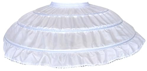 Zghhc Bambini Ragazze Cerchi Sottoveste Bianca Abito Sposa Sottogonna Cintura Elastica con Coulisse Gonna a Trapezio Volant