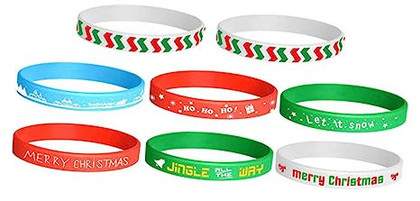UPKOCH 16stücke Silikon Weihnachtsarmbänder Lustige Handgelenkbänder Für Festlichkeiten Dekoration Für Junge Mädchen Und Erwachsene Für Weihnachtsfeiern Und Fotos