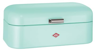 WESCO Boîte à pain Grandy de couleur menthe, tôle d'acier revêtue par pulvérisation, trous d'aération et poignée stable