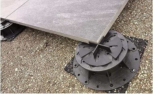 Heavy Duty Adjustable Pedestal Ceramic Stone Concrete Tiles 28–225mm-Outdoor Tiles-Basic for Patio Supports 1700kg (10 Pack) (52-82mm)