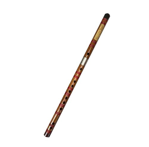 Bambusflöte Professionelle Doppelter Einsatz Zweiteilig Kupfer Echtes Rotes Horn Bambusflöte Querflöte Musikinstrument Gebundene Flöte(F Key)