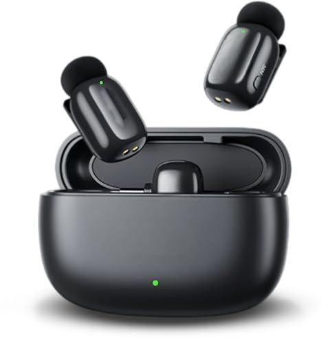 Bewinner Kabelloses Lavalier-Mikrofon für YouTube Live-Streaming, Geräuschunterdrückendes Bluetooth-Ansteckmikrofon mit Ladebox für Interviews und Gesang