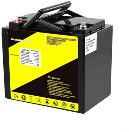 WILLQ Batería LiFePO4 de 12 voltios, batería de Litio de fosfato de Hierro y Litio 12V 50Ah 60Ah 90Ah con BMS 12,8V Recargable para RV Camping Carrito de Golf,No Charger,12V50Ah