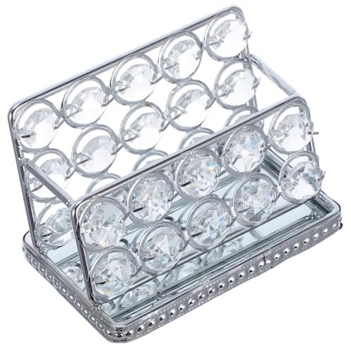HOODANCOS Bürokartenständer Aus Metall Und Glas Visitenkartenhalter Mit Offenem Design Für Einfachen Zugriff Platzsparender Karten-organizer Für Schreibtisch Klassisch Und