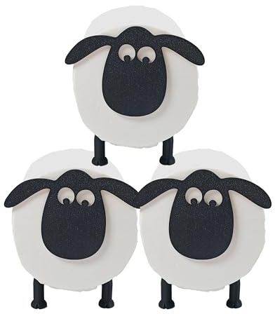 3PCS Sheep Toilet Roll Holder, Sheep-Shaped Toilet Paper Holder - Cute Lamb Design, No-Drill Standing Tissue Storage Rack for Bathroom, Living Room, Office Decoration