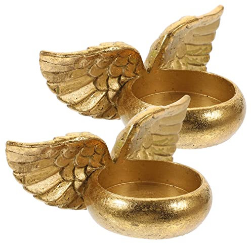 Vaguelly Engel Flügel Kerzenhalter groß Engelsflügel kerzenhalter kerzengläser vintage goldene kerzenständer aus Harz Engelsflügel-Kerzenaufbewahrungshalter