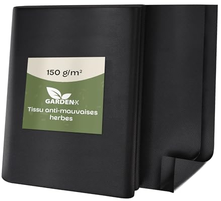 GARDENIX Gartenvlies gegen Unkraut - Unkrautvlies Wasserdurchlässig 150g/m² - Schwarz UV-beständig Folie 0.8 x 5m (4m²) Vlies Hochbeet, Unkrautschutzfolie, Gartenflies, Beetfolie Pflanzfolie