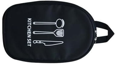 Oxford Fabric Kitchen Gear Organizers with Separate Slots for Safe Transport Outdoor Cooking Accessories Utensil Bag Pouch