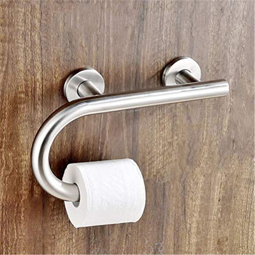 Bathroom Safety Grab Bar with Toilet Roll Holder - Support Rail for Elderly, Mobility Aid Shower Safety Handle