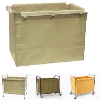 400L Waterproof Laundry Cart Liner Bag, Removable Oxford Cloth Replacement Cover with Hooks for 90x65x80cm Commercial Laundry Cart, Rolling Hamper & Cleaning Trolley for Hotel, Hospital, Home(C)