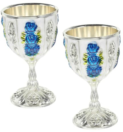 ROMISBABA 2 pièces Verres à Liqueur Fer Style Européen Vintage Petits Gobelets Résistants pour Boissons Chaudes et Froides Décoration Maison et Restaurant