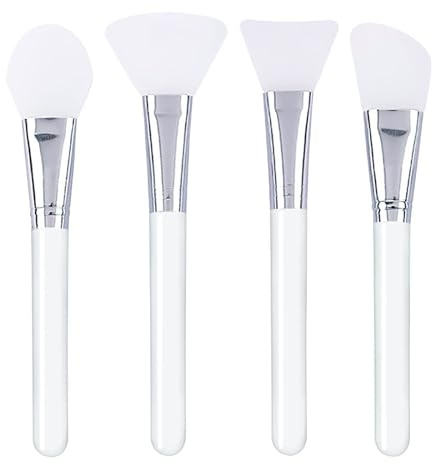 Face Mask Brush, 4 PCS Silicone Face Mask Applicator Brushes, Quick Drying Cosmetic Scrapers, Easy Clean Facial Skin Care Beauty Tool for Facial Eye Mud Mask Serum DIY Cream Lotions