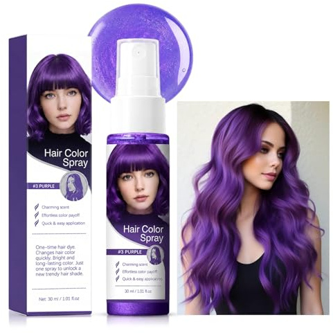 Haarfarbe Spray, Temporäre Haarfarbe Auswaschbar, Sofortige Tönung Haare, Einmalige Hair Dye, Schnell & Einfach Auftragen, Buntes Haarspray für Party, Festival, Cosplay & Reisen