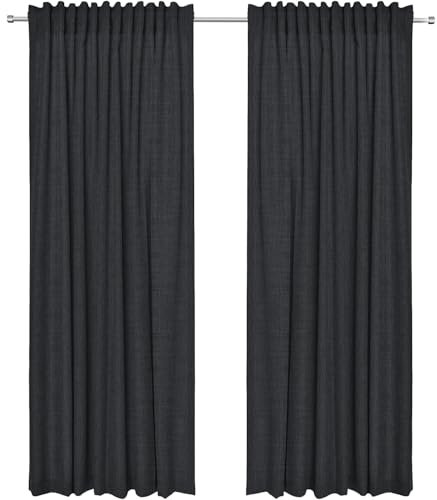 Rollmayer 2er Pack Vorhänge mit Tunnelband. Gardinen für Schlafzimmer, Kinderzimmer, Wohnzimmer, Hotelvorhänge, Hochwertige Vorhänge zu attraktiven Preisen(Melange Grafit 22, 140x240 cm - BxH)