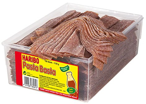 Haribo Pasta Basta Cola Sour, Geleefruchtbonbons), Kuchen, 150 Stück, 1125 g