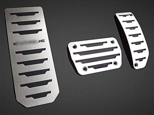 Pédales et Repose Pieds en Acier pour 2011-2018 Evoque (Boîte automatique) - 3 Pièces Inox Pédalier Pedales de Frein d'Accélérateur Argent Marchepied Set Inoxydable Brossé