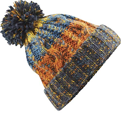 Neverless® Strickmütze Kinder Jungen Dicke Wintermütze warm gefüttert Fleece Bommel-Mütze Grobstrick Bunt