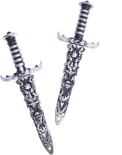 Acewen 2 Pcs Halloween Plastic Swords Toy Halloween COS Plastic Toy Pirate Sword Swords Party Props Pirate Knife Toy for Pirate Cosplay Supplies Halloween Party Favors