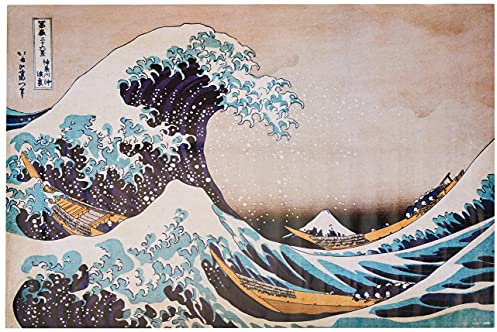 Grupo Erik Die große Welle vor Kanagawa von Hokusai - Japan Deko - Kunstdruck - Deko Wohnzimmer oder Deko Schlafzimmer - Zimmer Deko - Größe : 61 x 91, 5 cm - Originales Geschenk - Offizielle Lizenz