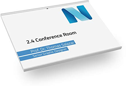 SCHILDER Systeme 1 STK. MODOplex Büroschild | Silber eloxiert inkl. Abdeckscheibe | M108x149mm | 2 mm Acrylglas | einfache Klebemontage | gesicherter Einleger | werkzeugloser Textwechsel | Türschild