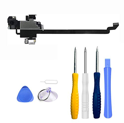 LTZGO Haut-Parleur intégré (Appel Vocal), avec capteur Optique et Microphone, Compatible avec iPhone XR, avec câble Flexible, Tournevis et kit d'outils