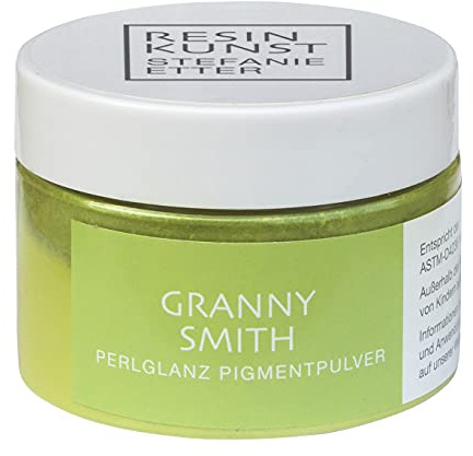 Resin Kunst Perlglanz Pigmentpulver, Granny Smith, 50 g, Mica Pulver, Farbpigmente, Farbe für Kunstharz, Epoxidharzfarbe in grün