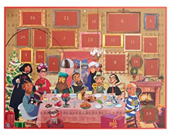 art&design24 Calendario de Adviento en el Arte, Calendario de Adviento 29.7 x 42 cm, Fotografías Obras de Arte, Glitter Oro, Artistas Famosos