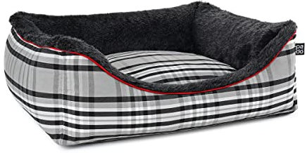 Mypado Checker Hundebett mit modernem Karomuster orthopädisch M Anthrazit