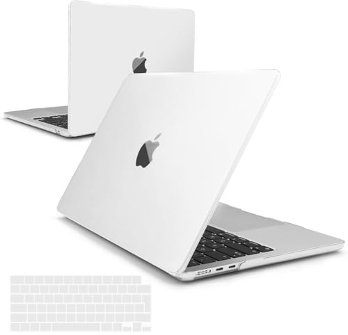 iNeseon Hülle Kompatibel mit 2022 2024 2025 MacBook Air 13,6 M4 M3 M2 A3240 A3113 A2681, Kunststoff Slim Schutzhülle Hartschale Case + Tastaturschutz für MacBook Air 13.6, Kristallklar